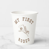 Mijn eerste Rodeo Cowboy Party Cup Papieren Bekers (Voorkant)