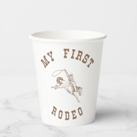 Mijn eerste Rodeo Cowboy Party Cup Papieren Bekers (Voorkant)