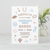 Mijn Eerste Rodeo Cowboy Verjaardag Kaart (Staand voorkant)