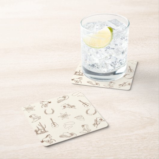 Mijn eerste Rodeo Cowboy verjaardag neutraal Kartonnen Onderzetters (Insitu)