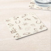 Mijn eerste Rodeo Cowboy verjaardag neutraal Kartonnen Onderzetters (Schuin)