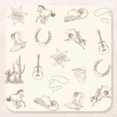 Mijn eerste Rodeo Cowboy verjaardag neutraal Kartonnen Onderzetters (Voorkant)