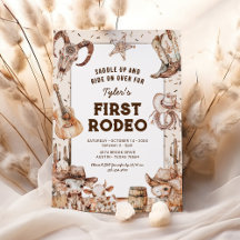Mijn Eerste Rodeo Cowboy Verjaardagsuitnodiging
