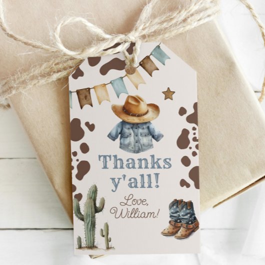 Mijn eerste Rodeo CowboyBedankt voor je verjaardag Cadeaulabel