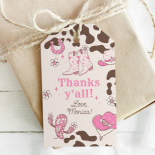 Mijn Eerste Rodeo Cowgirl Bedankt allemaal verjaar Cadeaulabel