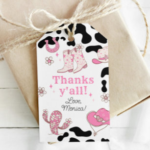 Mijn Eerste Rodeo Cowgirl Bedankt allemaal verjaar Cadeaulabel