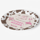 Mijn eerste Rodeo Cowgirl roze bruin verjaardagsfe Papieren Bordje (Gekanteld)