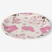 Mijn eerste Rodeo Cowgirl roze verjaardagsfeestje Papieren Bordje (Gekanteld)