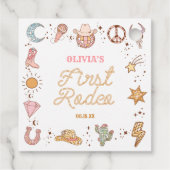 Mijn eerste Rodeo Disco Cowgirl 1e verjaardagsfees Bedankjes Labels (Achterkant)