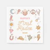 Mijn eerste Rodeo Disco Cowgirl 1e verjaardagsfees Servet (Voorkant)