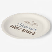 Mijn eerste Rodeo gepersonaliseerde verjaardag Papieren Bordje (Gekanteld)