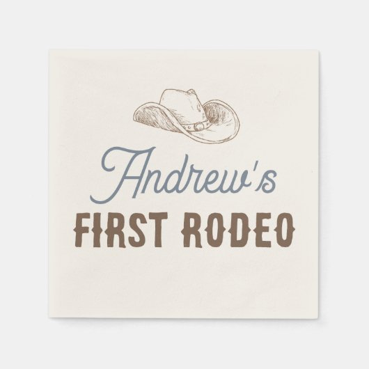 Mijn eerste Rodeo gepersonaliseerde verjaardag Servet (Voorkant)