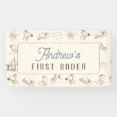 Mijn eerste Rodeo gepersonaliseerde verjaardag Spandoek (Horizontaal)