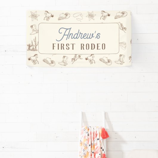 Mijn eerste Rodeo gepersonaliseerde verjaardag Spandoek (Insitu)