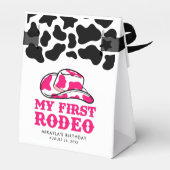 Mijn eerste Rodeo roze cowgirl verjaardag Bedankdoosjes (Achterkant)