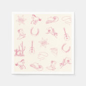 Mijn eerste Rodeo Roze Cowgirl Westerne verjaardag Servet (Voorkant)