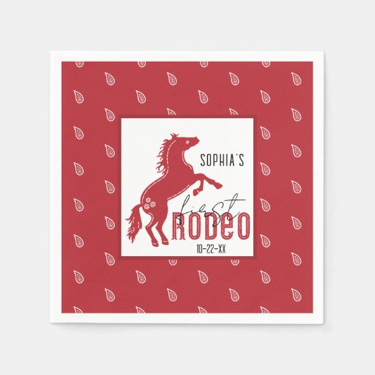 Mijn eerste Rodeo Verjaardag servetten - Westerne  (Voorkant)
