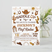 Mijn eerste Rodeo-verjaardag western Kaart (Staand voorkant)