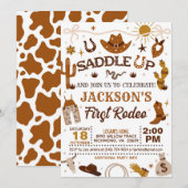 Mijn eerste Rodeo-verjaardag western Kaart (Voorkant / Achterkant)