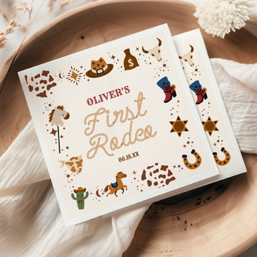 Mijn eerste Rodeo Western Cowboy 1st Birthday Part Servet