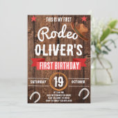 Mijn eerste Rodeo, Western feest, Cowboy 1e verjaa Kaart (Staand voorkant)