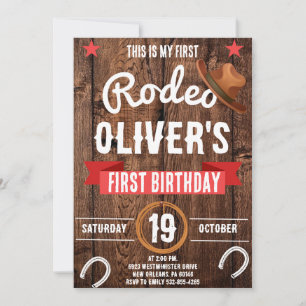 Mijn eerste Rodeo, Western feest, Cowboy 1e verjaa Kaart
