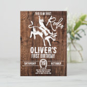 Mijn eerste Rodeo, Western feest, Cowboy 1e verjaa Kaart (Staand voorkant)