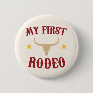 Mijn eerste Rodeo Westerne Cowboy 1 eerste verjaar Ronde Button 5,7 Cm
