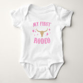 Mijn eerste Rodeo Westerne Cowgirl, eerste verjaar Romper (Voorkant)