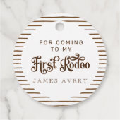 Mijn eerste Rodeo Wild West Cowboy verjaardag Bedankjes Labels (Achterkant)