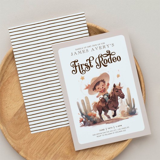 Mijn eerste Rodeo Wild West Cowboy verjaardag Kaart