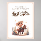 Mijn eerste Rodeo Wild West Cowboy Welkom Poster (Voorkant)