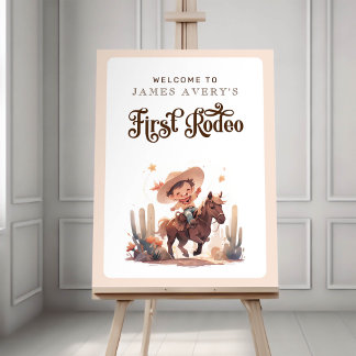 Mijn eerste Rodeo Wild West Cowboy Welkom Poster