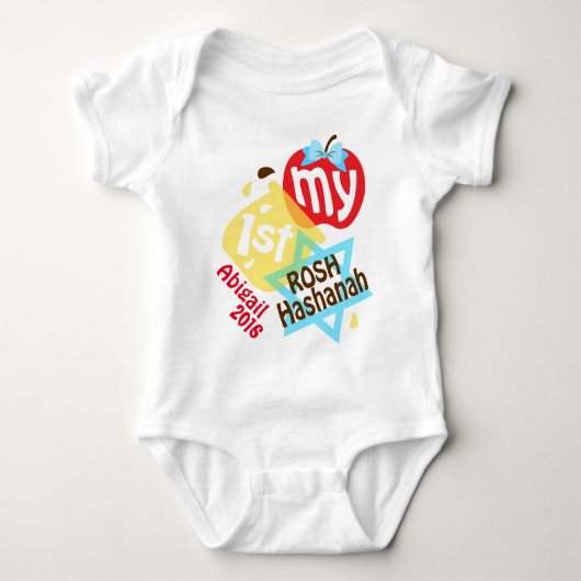 Mijn eerste Rosh Hashanah Bodysuit voor Baby Girl (Voorkant)