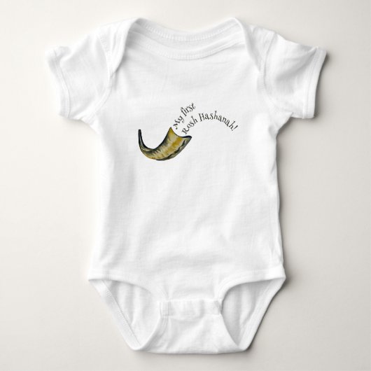 Mijn eerste Rosh Hashanah Shofar Baby Bodysuit (Voorkant)