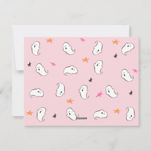 Mijn eerste roze Boo Halloween Baby Pastel Holiday Feestdagenkaart (Achterkant)