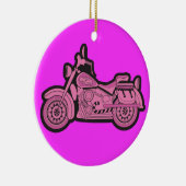 Mijn eerste roze motorfiets keramisch ornament (Rechts)