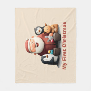 Mijn eerste Schattigee kerstman & dieren Fleece Deken
