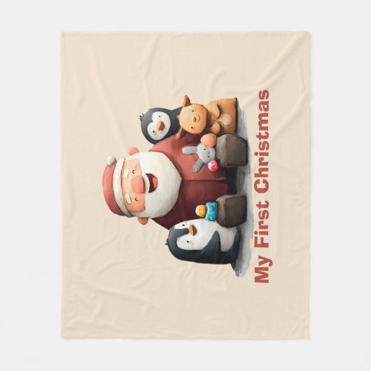 Mijn eerste Schattigee kerstman & dieren Fleece Deken (Voorkant)
