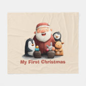 Mijn eerste Schattigee kerstman & dieren Fleece Deken (Voorkant (Horizontaal))