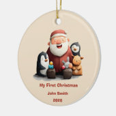 Mijn eerste Schattigee kerstman & dieren Keramisch Ornament (Links)
