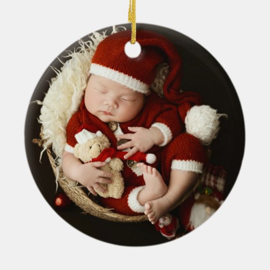 Mijn eerste Schattigee kerstman & dieren Keramisch Ornament (Achterkant)