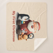 Mijn eerste Schattigee kerstman & dieren Sherpa Deken (Voorkant)