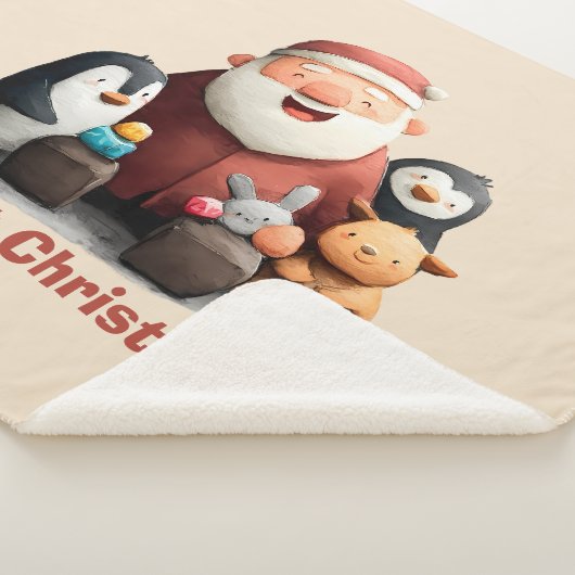 Mijn eerste Schattigee kerstman & dieren Sherpa Deken (3/4)