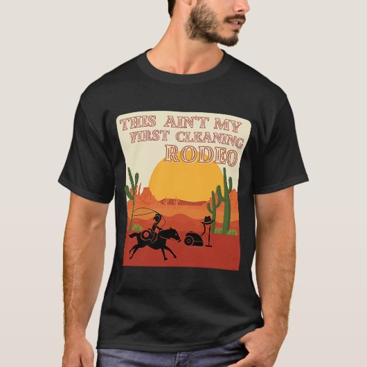 Mijn eerste schoonmaakrodeo Engels Western T-shirt (Voorkant)