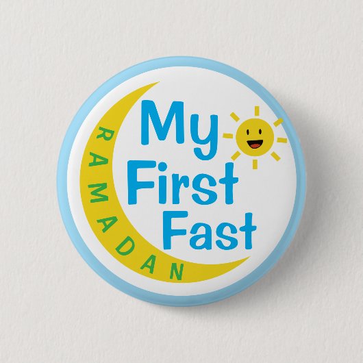Mijn Eerste Snel Kinder Ramadan Award Cadeau Speld Ronde Button 5,7 Cm (Voorkant)