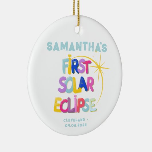 Mijn eerste Solar Eclipse Voeg aangepaste naam & l Keramisch Ornament (Rechts)