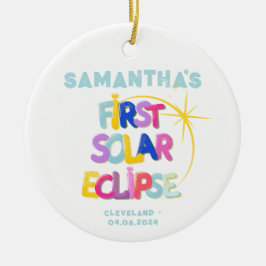 Mijn eerste Solar Eclipse Voeg aangepaste naam & l Keramisch Ornament