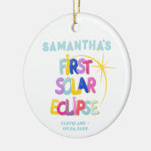 Mijn eerste Solar Eclipse Voeg aangepaste naam & l Keramisch Ornament (Links)