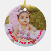 Mijn eerste Solar Eclipse Voeg aangepaste naam & l Keramisch Ornament (Achterkant)